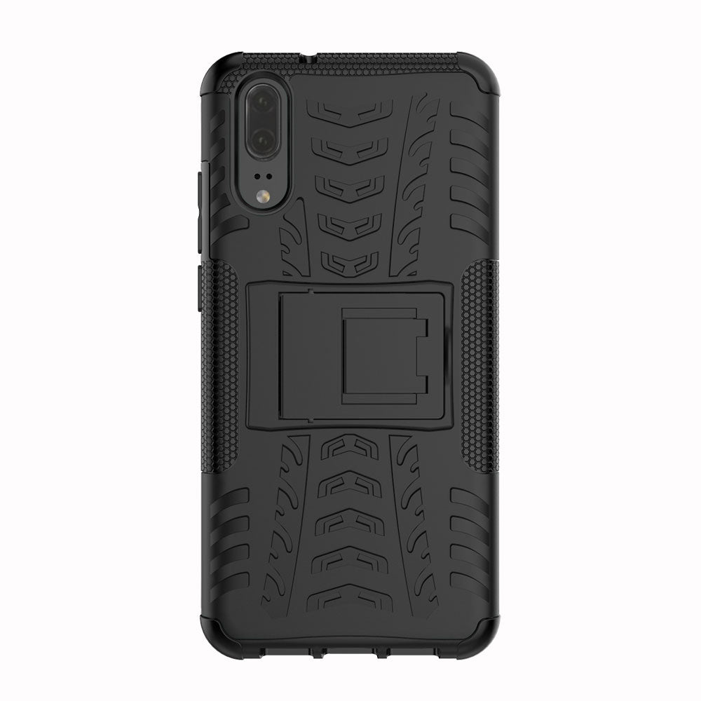 Anti-slip PC + TPU Hybrid Case with Kickstand for Huawei P20