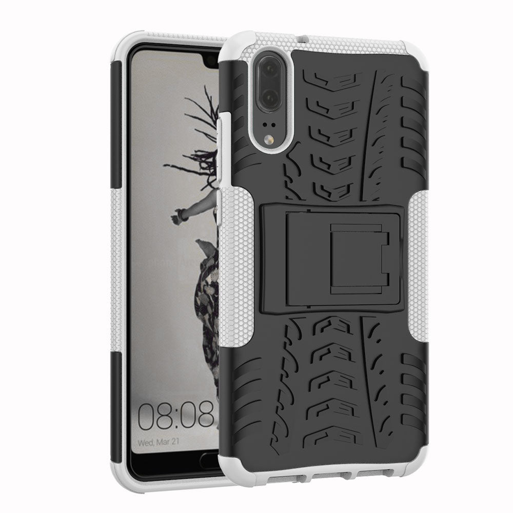 Anti-slip PC + TPU Hybrid Case with Kickstand for Huawei P20