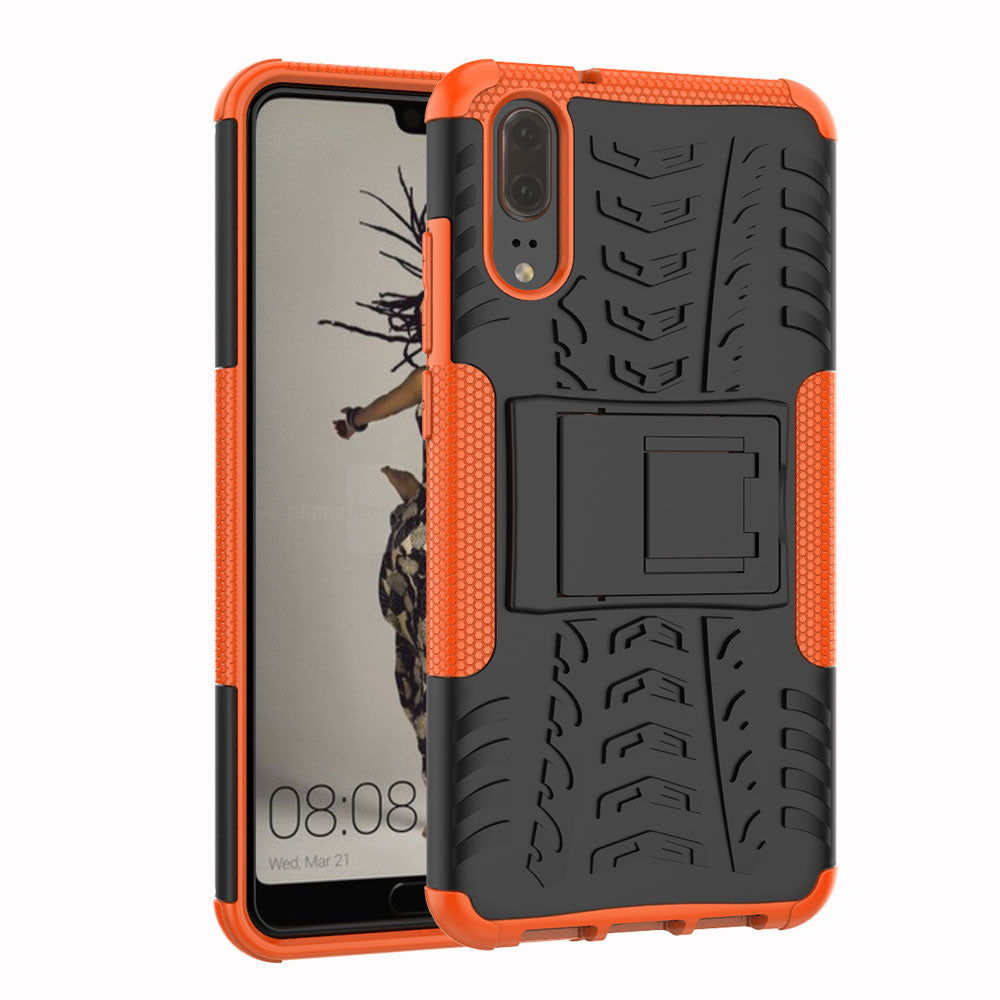 Anti-slip PC + TPU Hybrid Case with Kickstand for Huawei P20