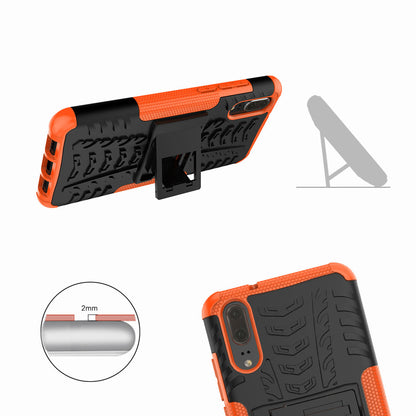 Anti-slip PC + TPU Hybrid Case with Kickstand for Huawei P20