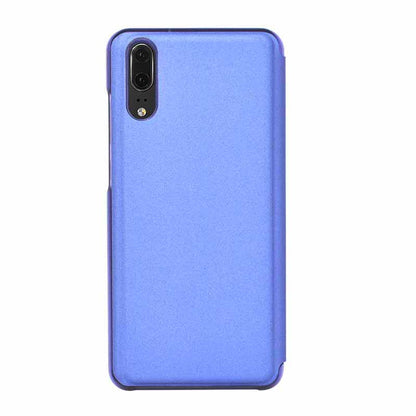 Electroplating Mirror Surface View Window Leather Stand Cover for Huawei P20 Pro