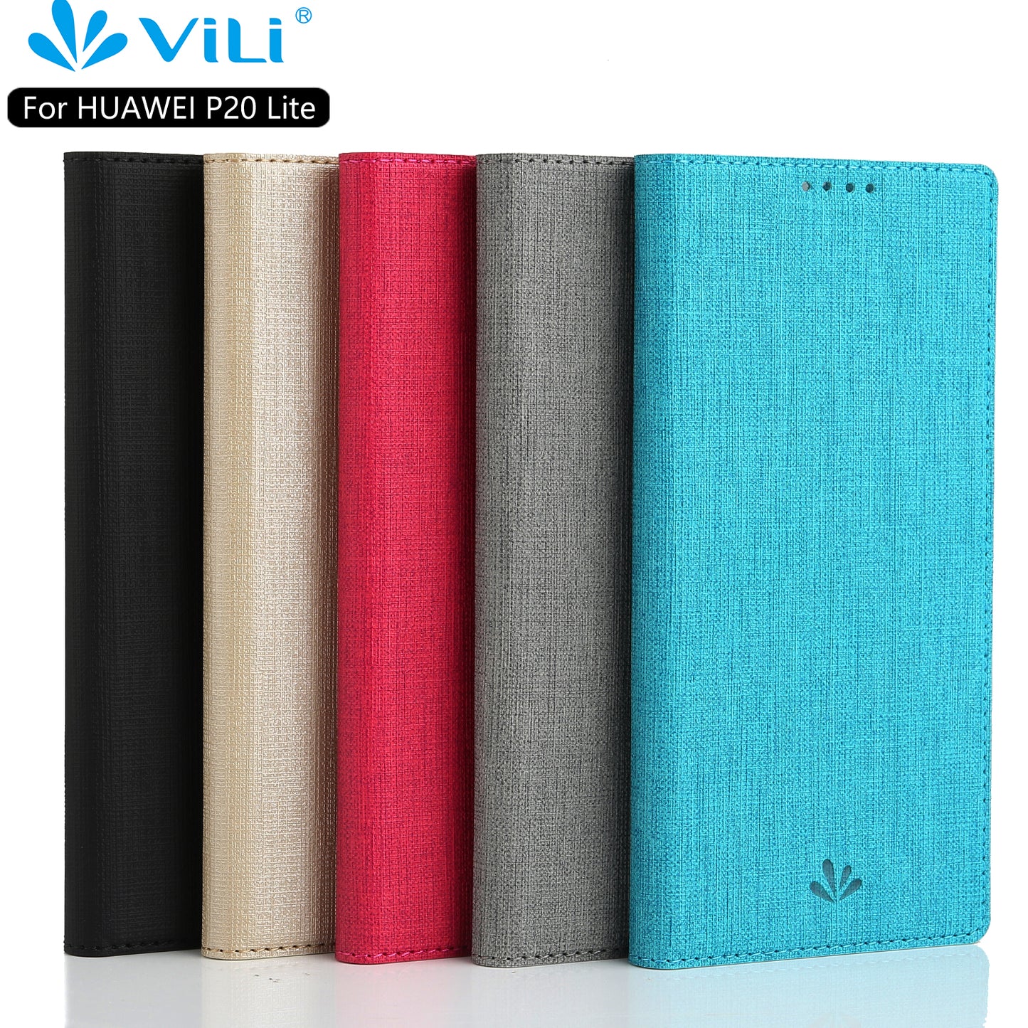 VILI DMX Auto-absorbed Card Holder Leather Case for Huawei P20 Lite / Nova 3e