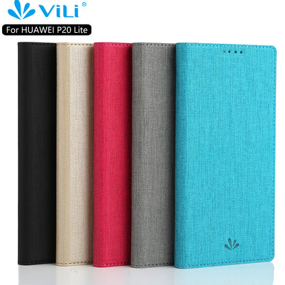 VILI DMX Auto-absorbed Card Holder Leather Case for Huawei P20 Lite / Nova 3e