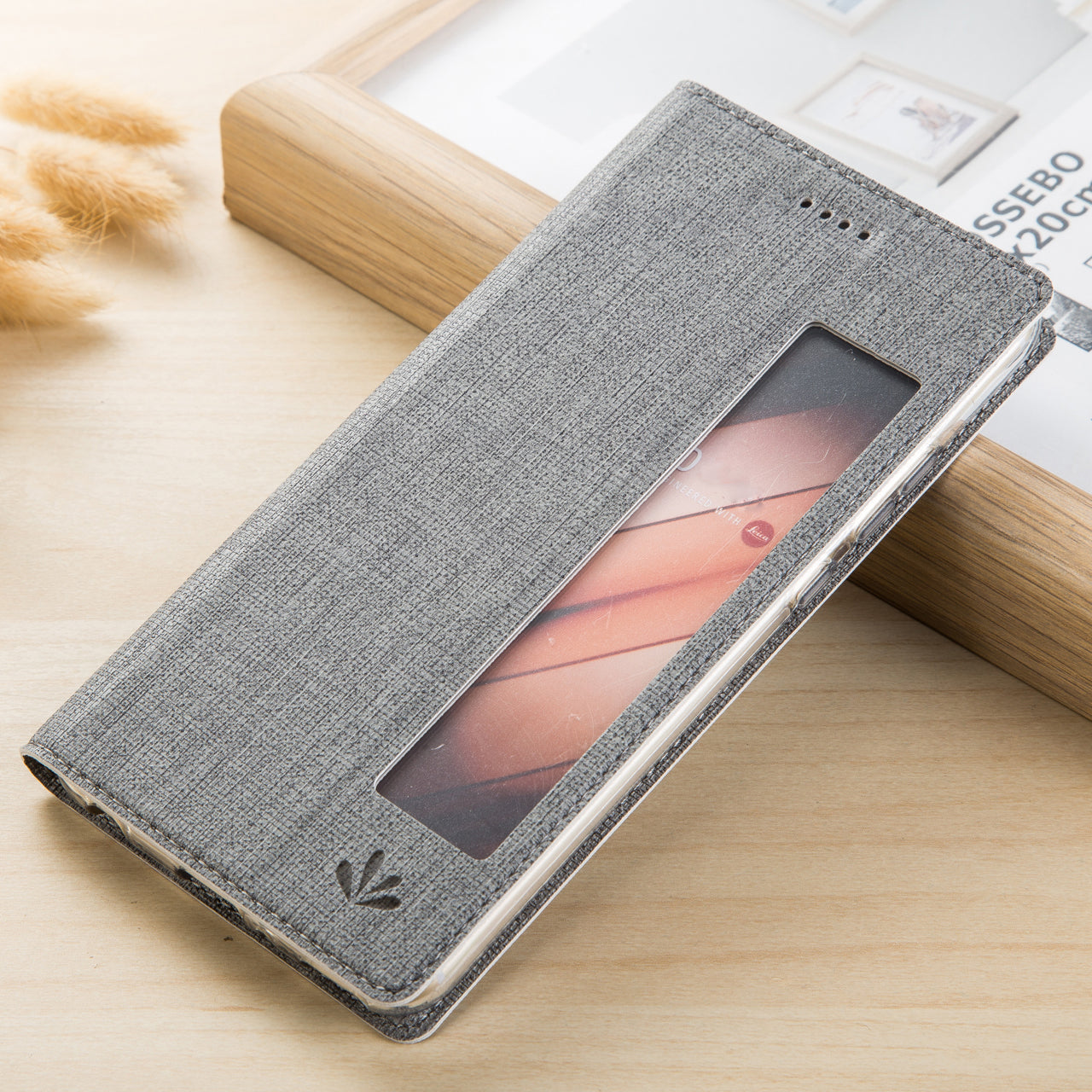 VILI DMX Cross Texture View Window Leather Case for Huawei P20 Pro