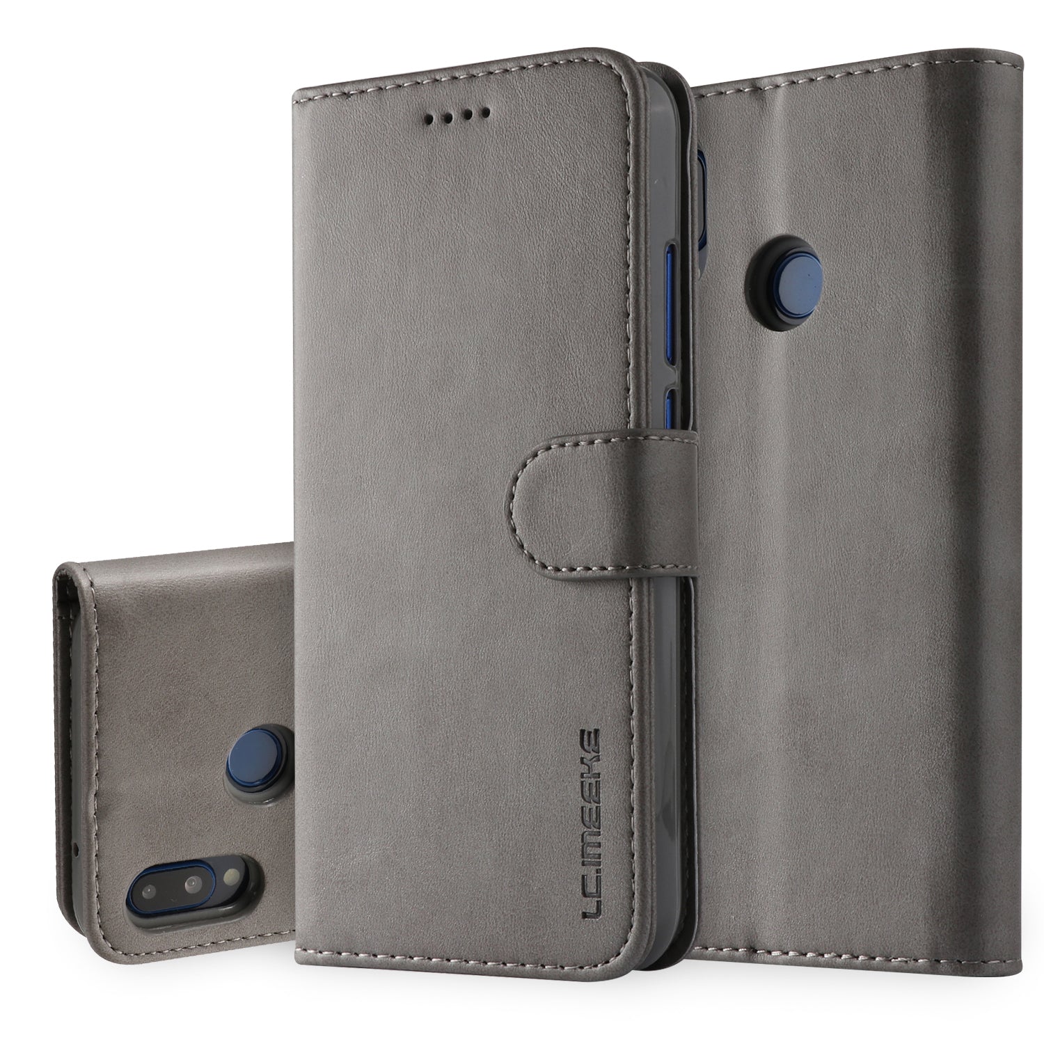 LC.IMEEKE Leather Mobile Phone Case for Huawei P20 Lite/Nova 3e with Reversible Magnetic Clasp Wallet Stand Functions