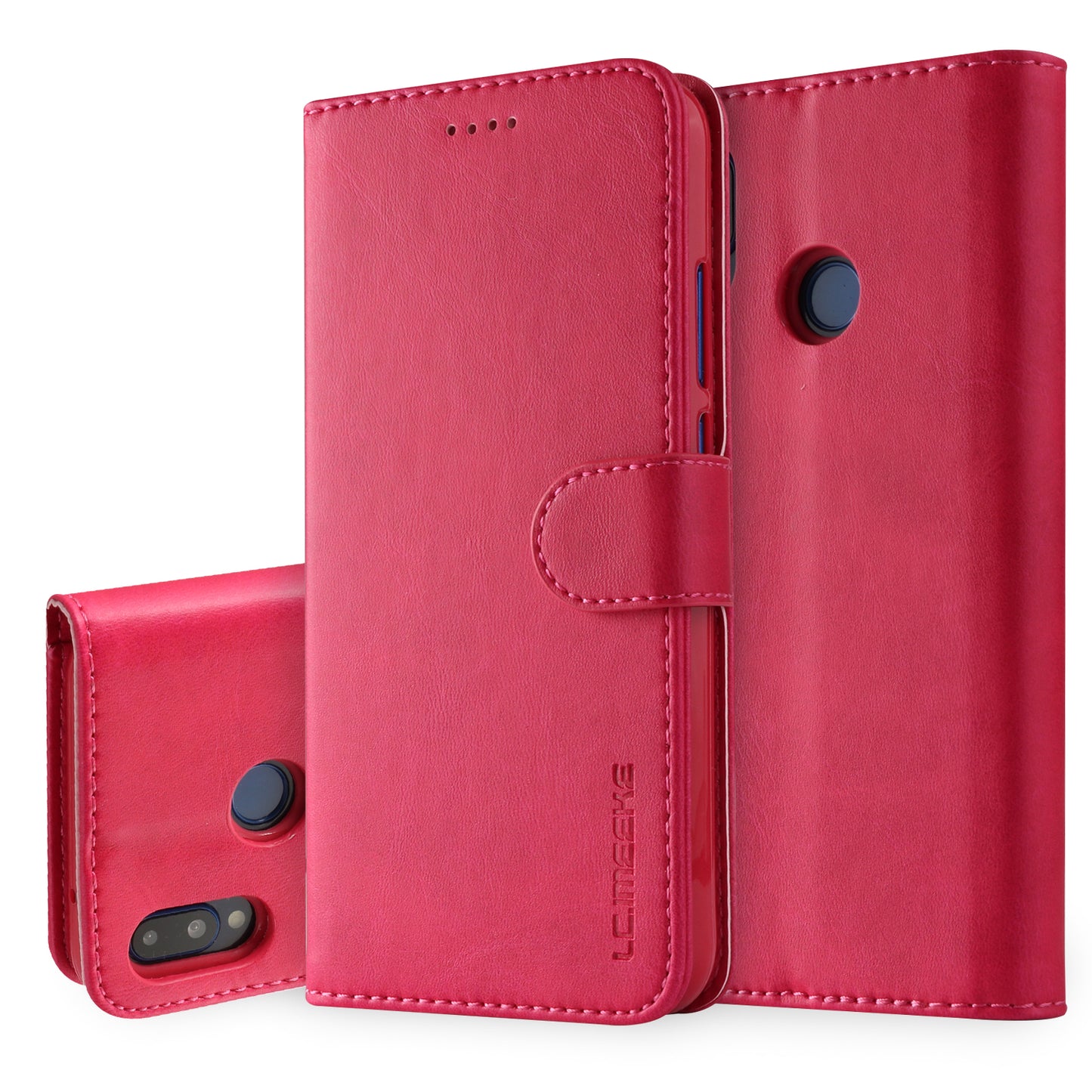 LC.IMEEKE Leather Mobile Phone Case for Huawei P20 Lite/Nova 3e with Reversible Magnetic Clasp Wallet Stand Functions