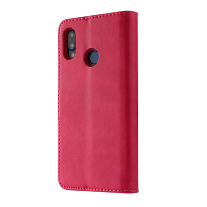 LC.IMEEKE Leather Mobile Phone Case for Huawei P20 Lite/Nova 3e with Reversible Magnetic Clasp Wallet Stand Functions