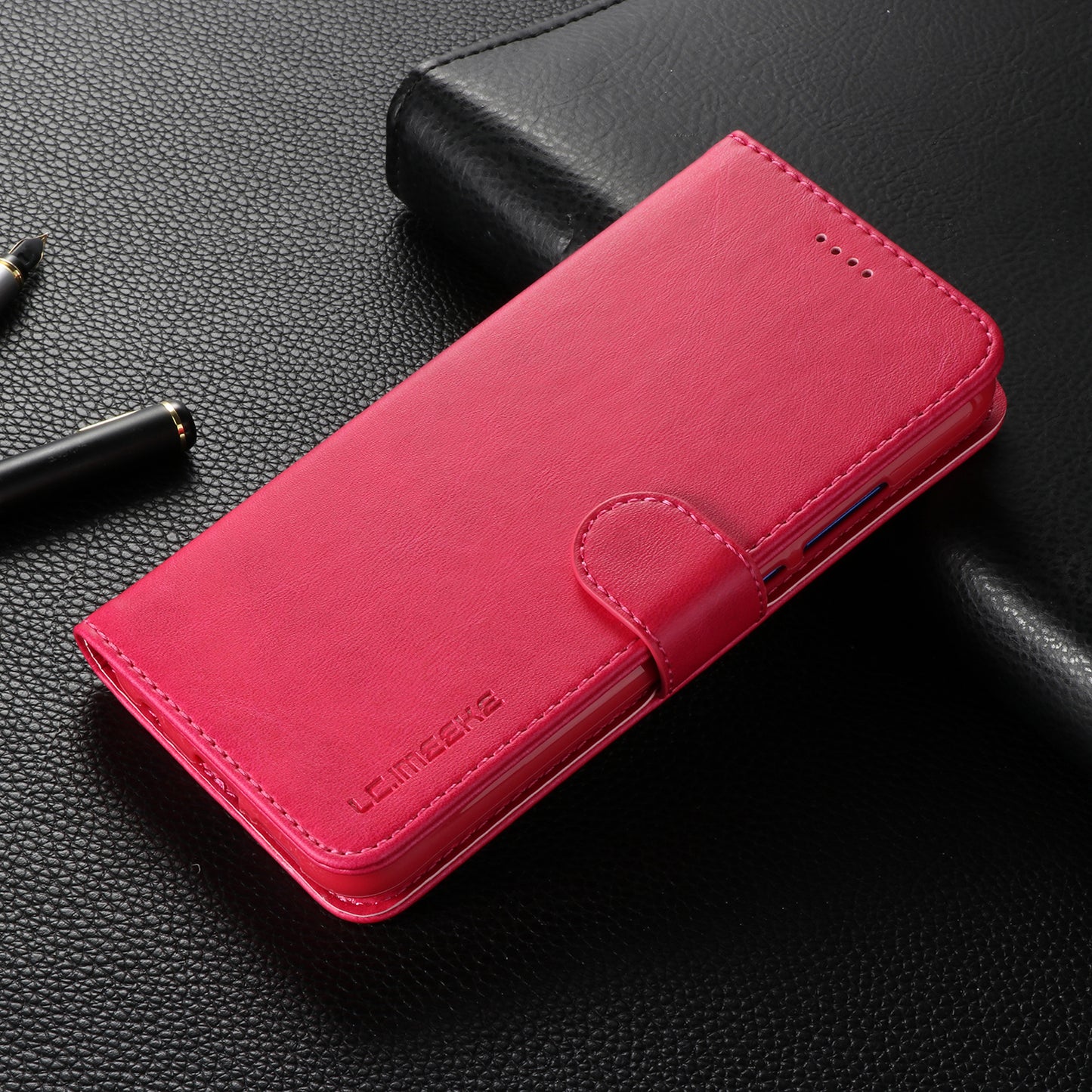 LC.IMEEKE Leather Mobile Phone Case for Huawei P20 Lite/Nova 3e with Reversible Magnetic Clasp Wallet Stand Functions