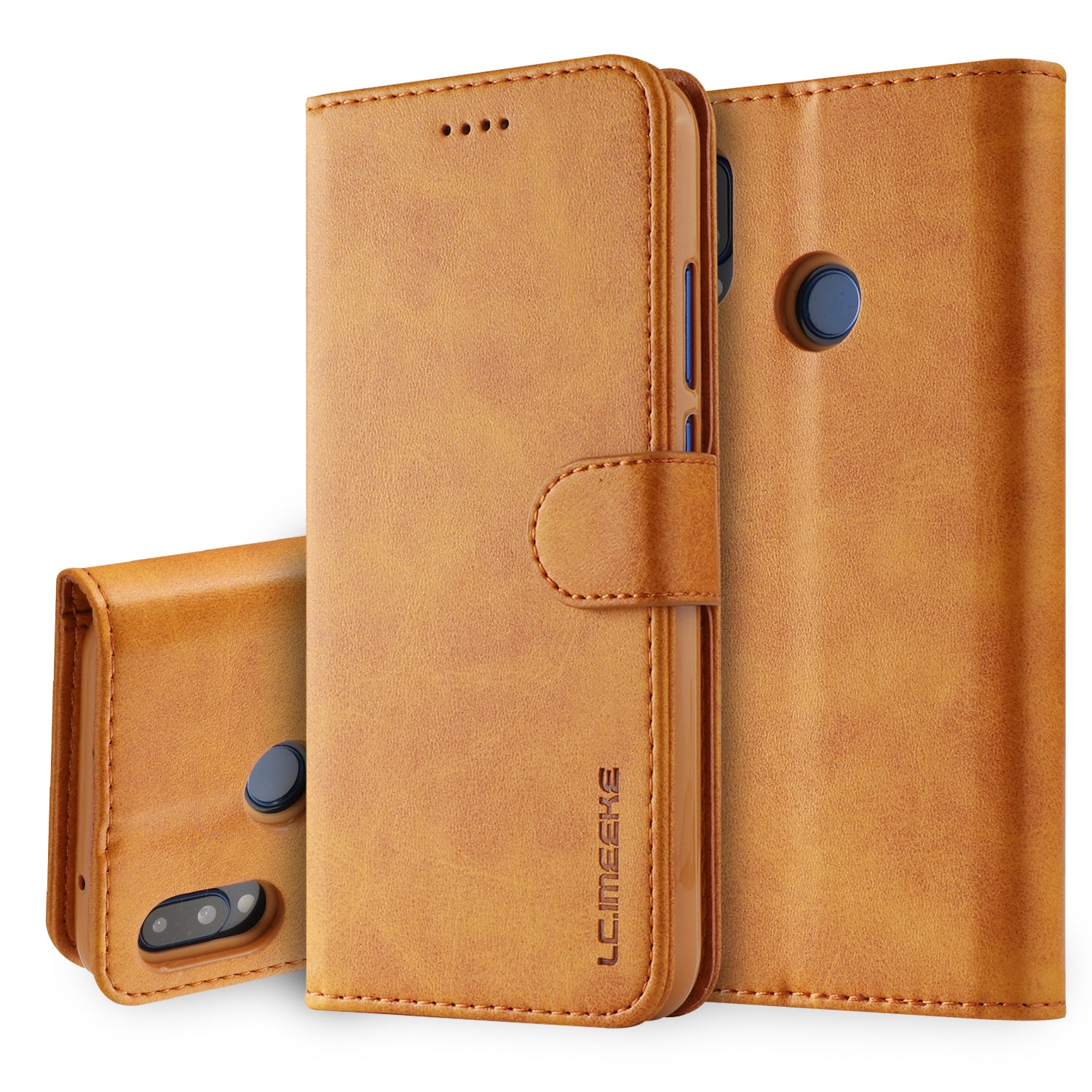 LC.IMEEKE Leather Mobile Phone Case for Huawei P20 Lite/Nova 3e with Reversible Magnetic Clasp Wallet Stand Functions