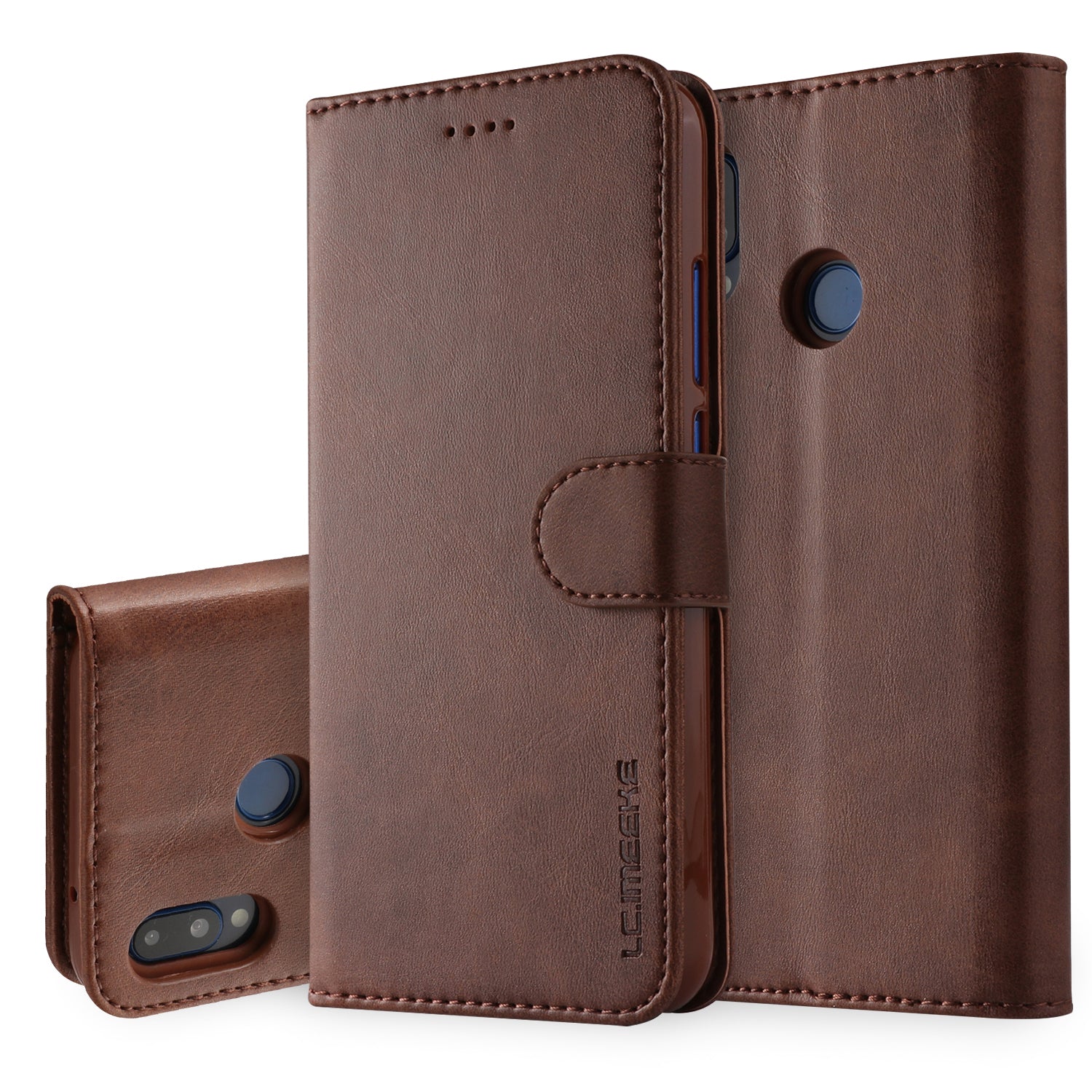 LC.IMEEKE Leather Mobile Phone Case for Huawei P20 Lite/Nova 3e with Reversible Magnetic Clasp Wallet Stand Functions