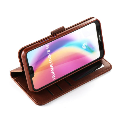 LC.IMEEKE Leather Mobile Phone Case for Huawei P20 Lite/Nova 3e with Reversible Magnetic Clasp Wallet Stand Functions