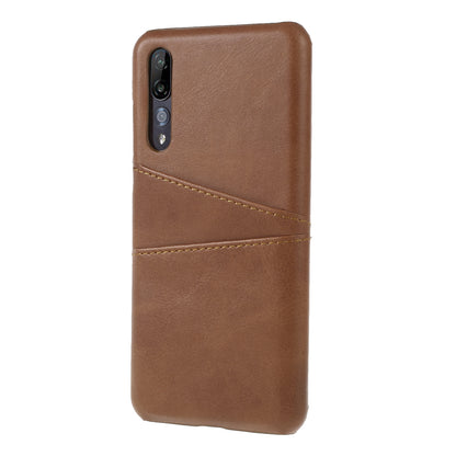 Card Holder PU Leather Coated PC Phone Cover for Huawei P20 Pro