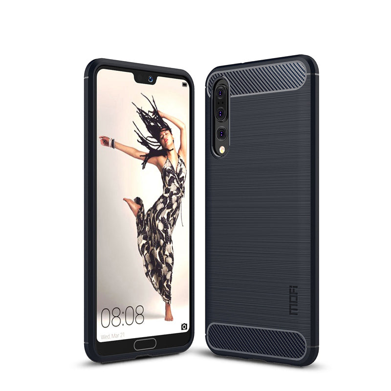 MOFI Carbon Fiber Texture Brushed TPU Case Cover for Huawei P20 Pro