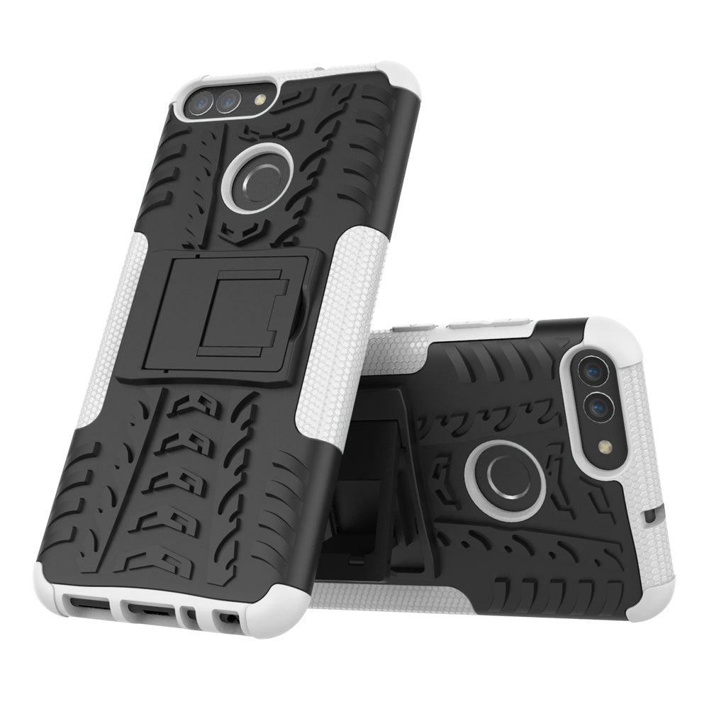 Anti-slip PC + Silicone Hybrid Case with Kickstand for Huawei P Smart / Enjoy 7S