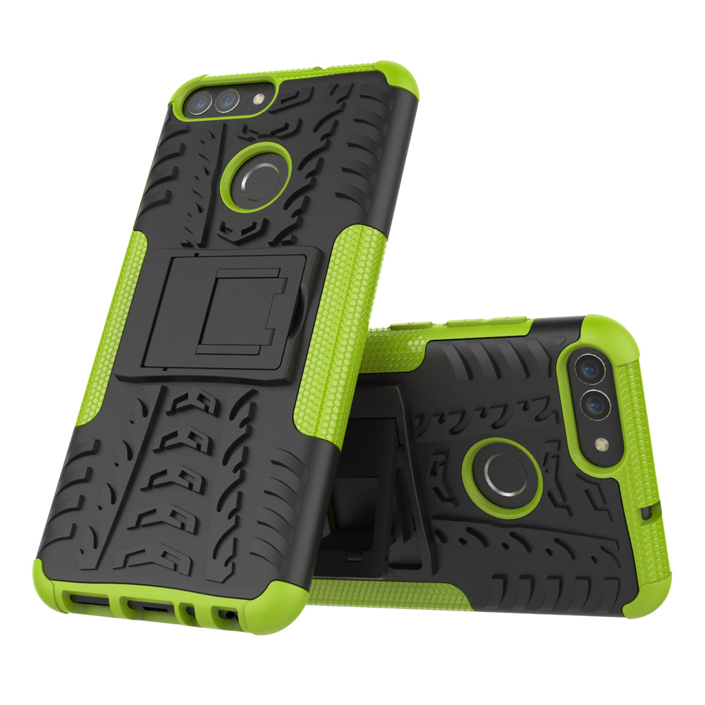 Anti-slip PC + Silicone Hybrid Case with Kickstand for Huawei P Smart / Enjoy 7S