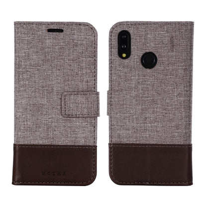 MUXMA Leather Canvas Splicing Stand Mobile Case for Huawei P20 Lite/Nova 3e