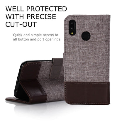 MUXMA Leather Canvas Splicing Stand Mobile Case for Huawei P20 Lite/Nova 3e