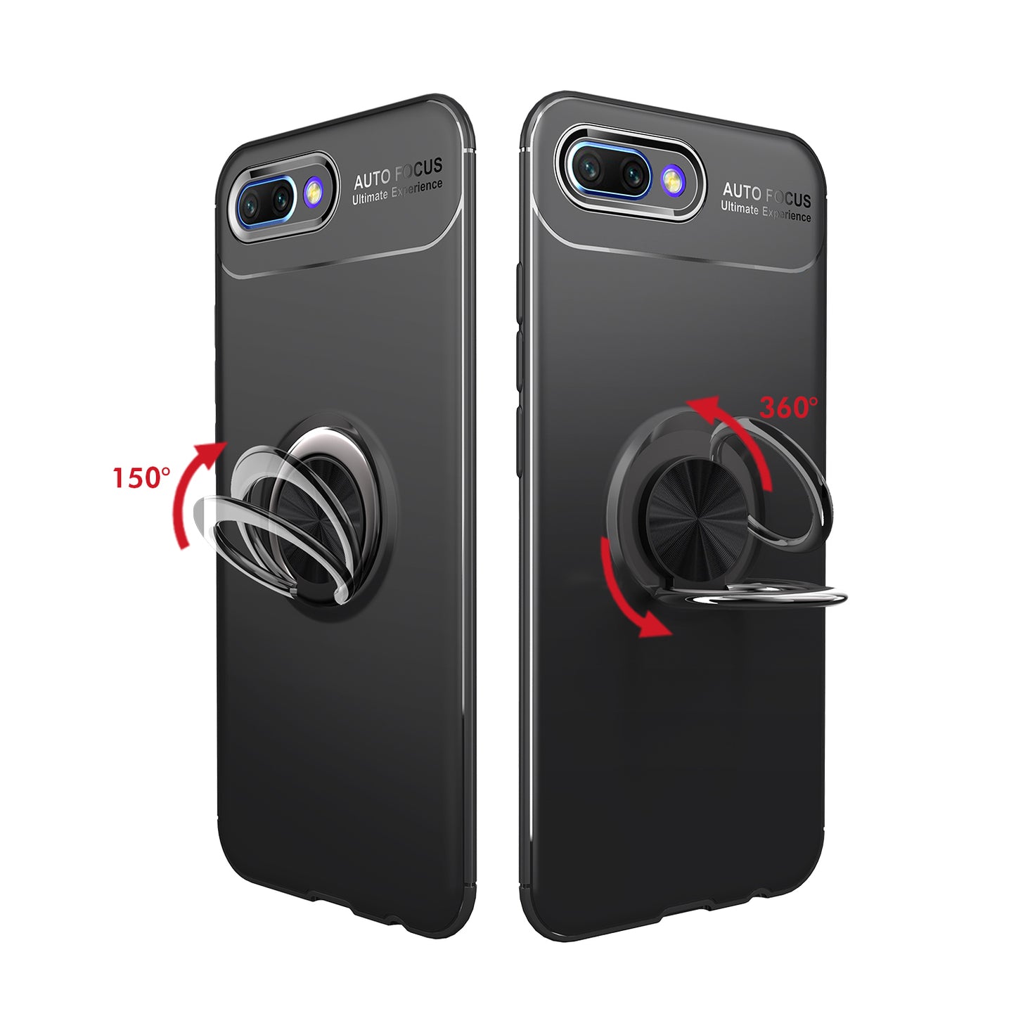 Finger Ring Kickstand TPU Mobile Case for Huawei Honor 10 (Built-in Magnetic Metal Sheet)