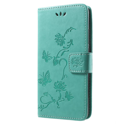 Imprint Butterfly Flowers Leather Wallet Shell Case for Huawei Honor 10