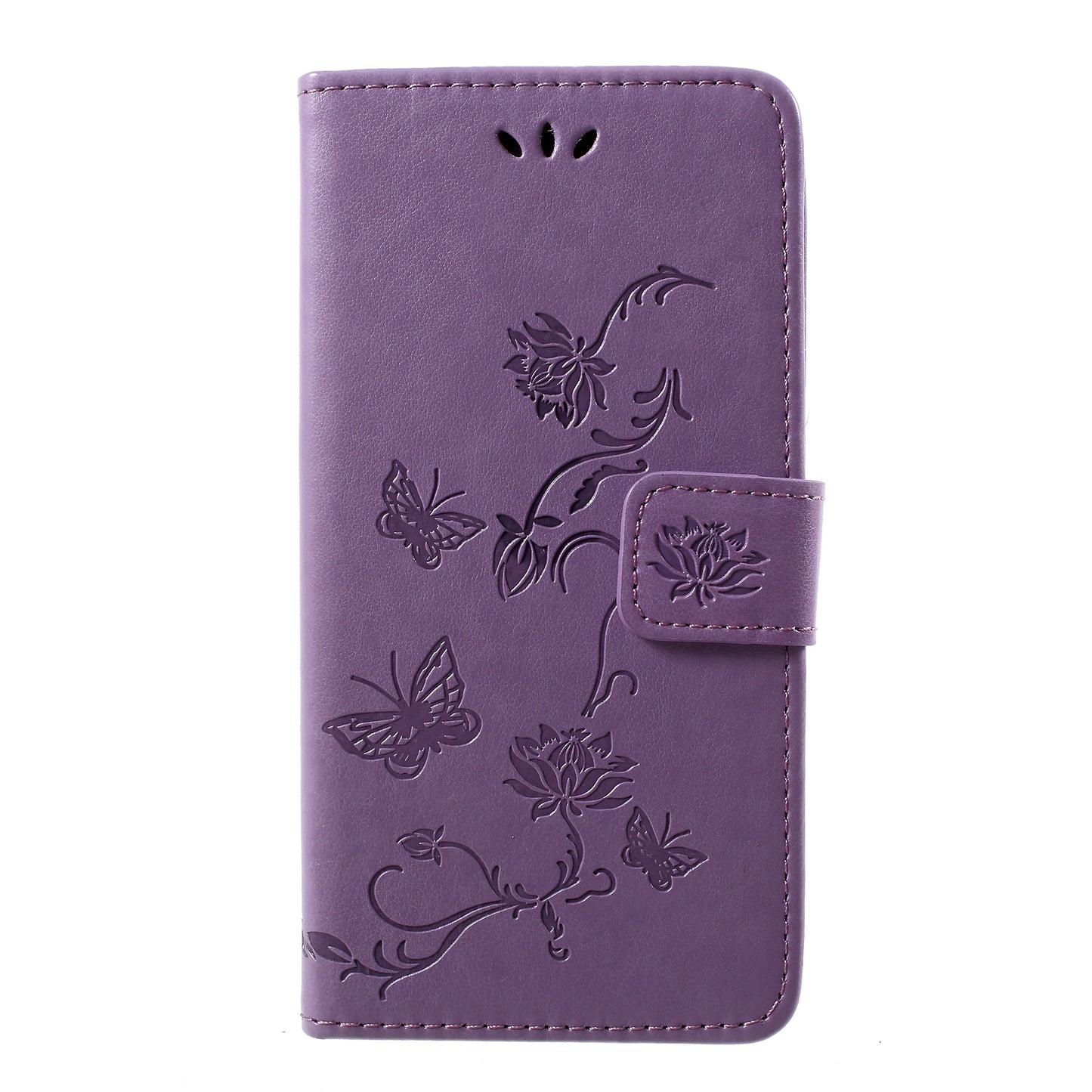 Imprint Butterfly Flowers Leather Wallet Shell Case for Huawei Honor 10