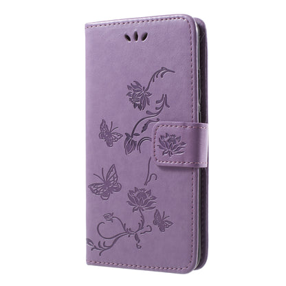 Imprint Butterfly Flowers Leather Wallet Shell Case for Huawei Honor 10