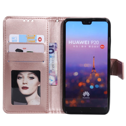 Imprint Mandala Flower Stand Wallet Leather Case for Huawei P20