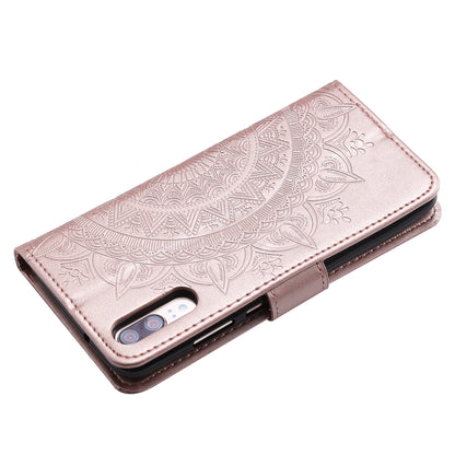 Imprint Mandala Flower Stand Wallet Leather Case for Huawei P20