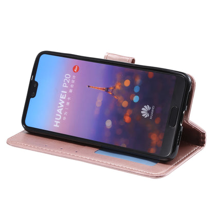 Imprint Mandala Flower Stand Wallet Leather Case for Huawei P20