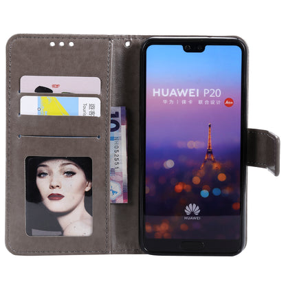 Imprint Mandala Flower Stand Wallet Leather Case for Huawei P20