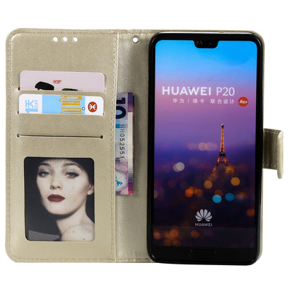 Imprint Mandala Flower Stand Wallet Leather Case for Huawei P20