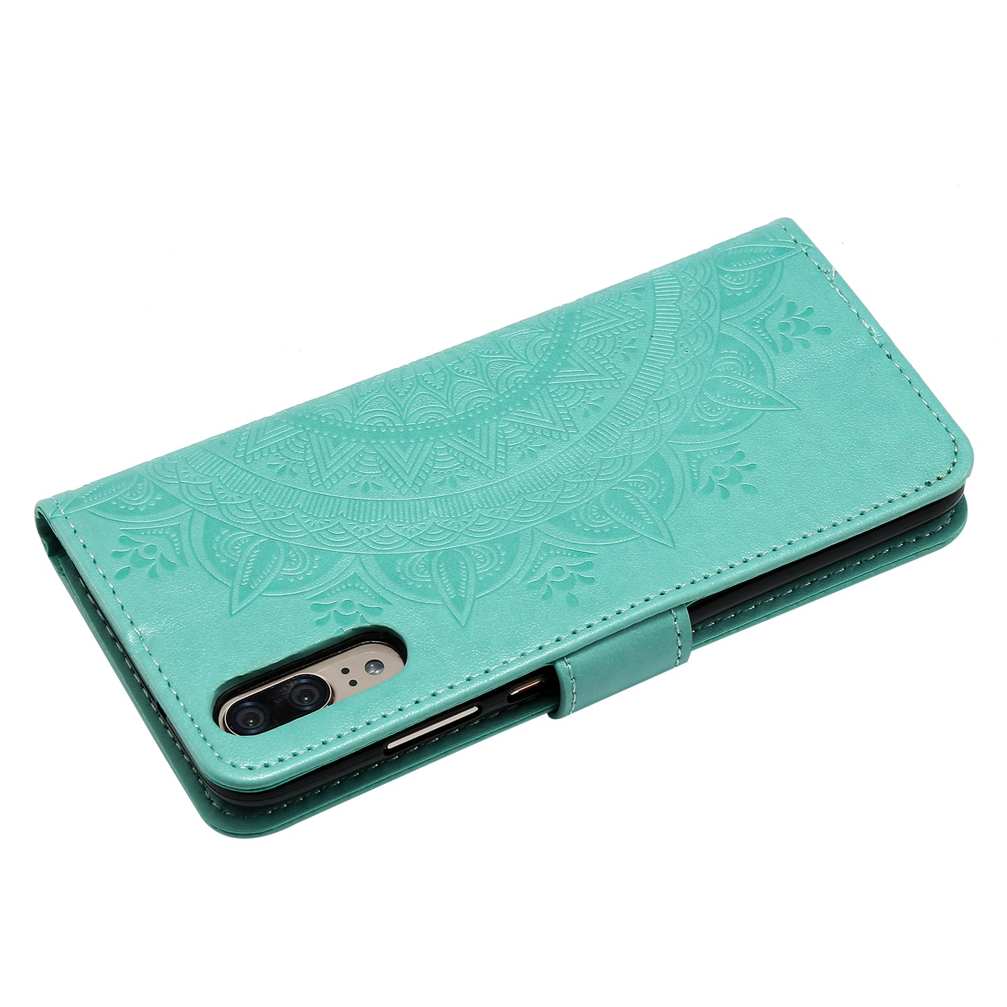 Imprint Mandala Flower Stand Wallet Leather Case for Huawei P20