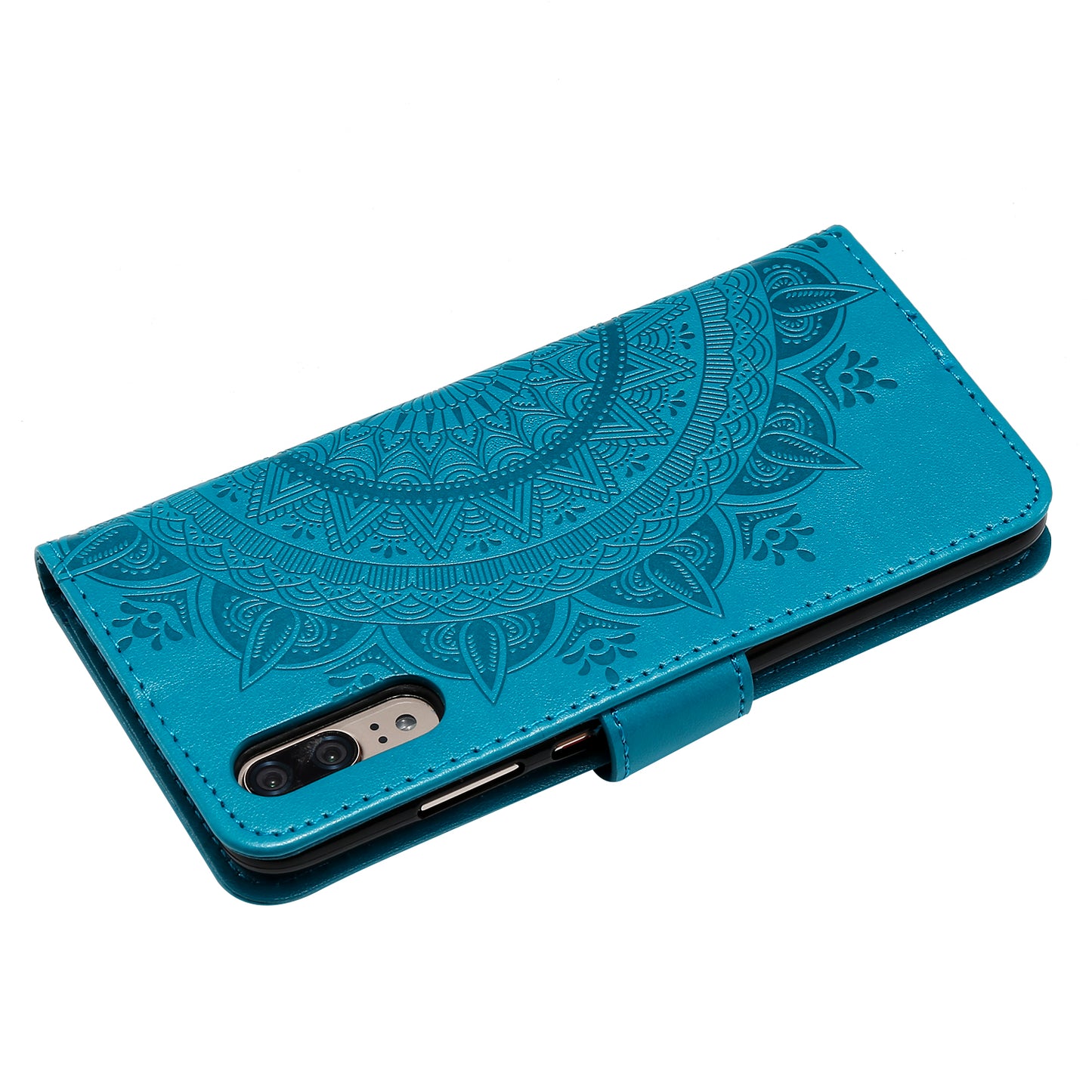 Imprint Mandala Flower Stand Wallet Leather Case for Huawei P20