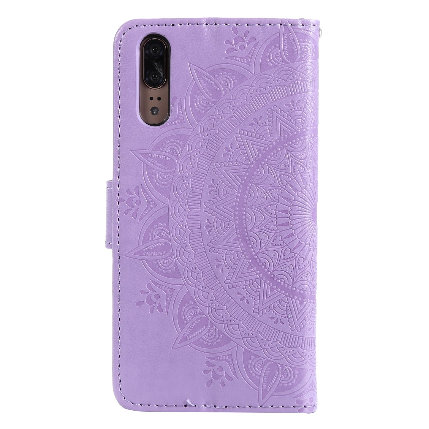 Imprint Mandala Flower Stand Wallet Leather Case for Huawei P20