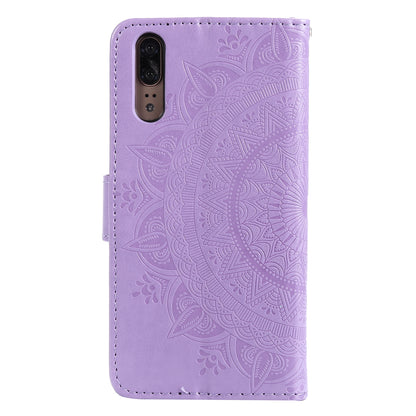 Imprint Mandala Flower Stand Wallet Leather Case for Huawei P20