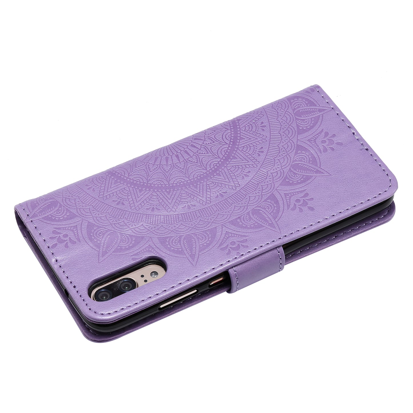 Imprint Mandala Flower Stand Wallet Leather Case for Huawei P20