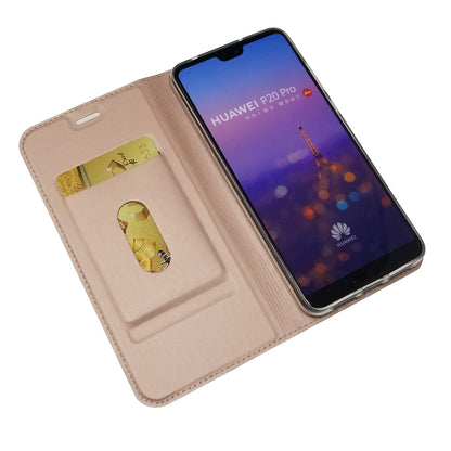 Magnetic Adsorption Leather Stand Phone Casing with Card Slot for Huawei P20 Pro