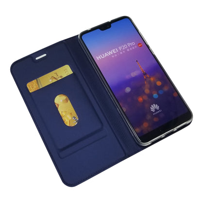 Magnetic Adsorption Leather Stand Phone Casing with Card Slot for Huawei P20 Pro