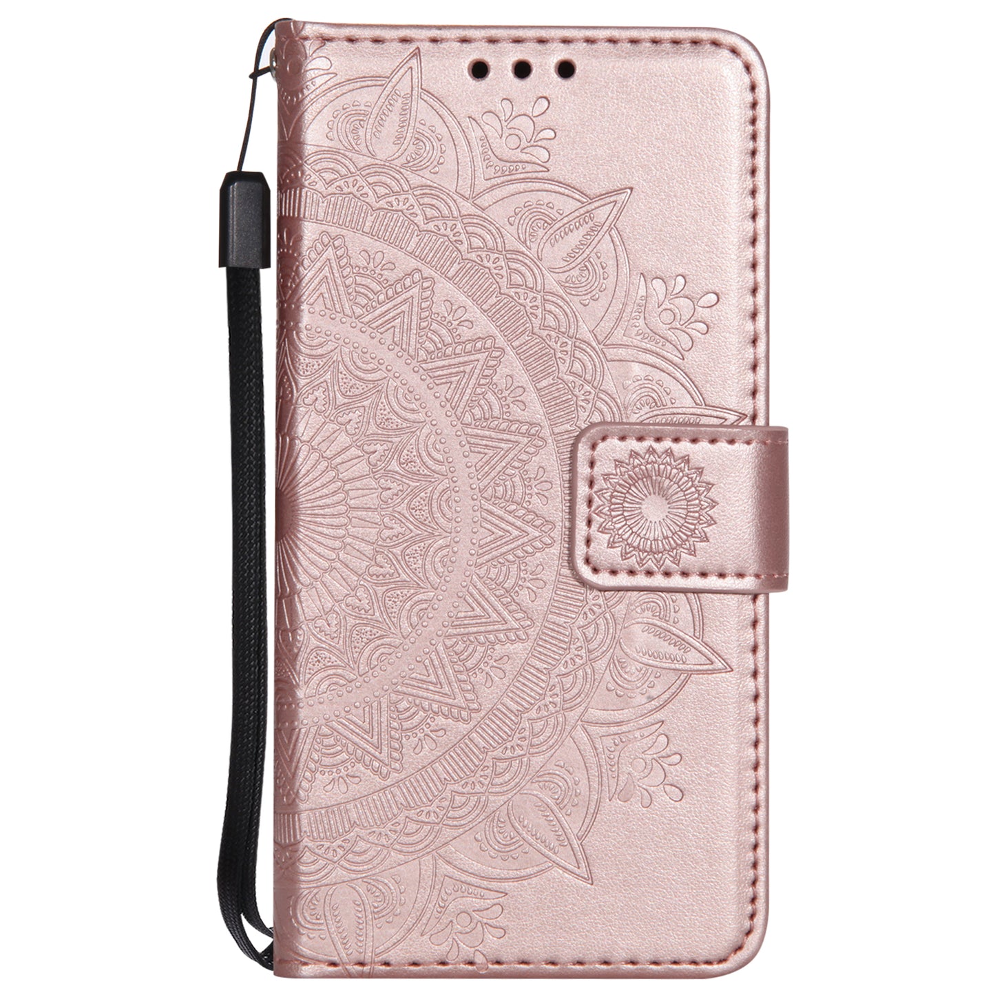 Imprint Butterfly Flower Leather Wallet Case for Huawei P Smart / Enjoy 7S