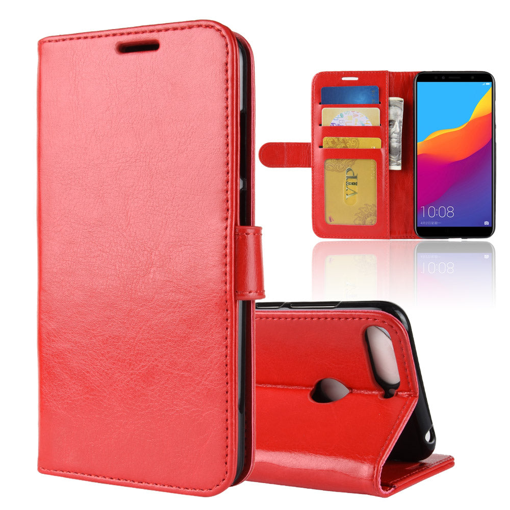 Crazy Horse Leather Stand Phone Case for Huawei Honor 7A (with Fingerprint Sensor)/Honor 7A Pro/Enjoy 8e