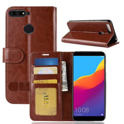 Crazy Horse Leather Stand Phone Case for Huawei Honor 7A (with Fingerprint Sensor)/Honor 7A Pro/Enjoy 8e