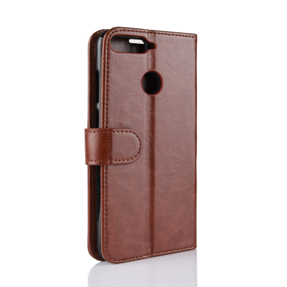 Crazy Horse Leather Stand Phone Case for Huawei Honor 7A (with Fingerprint Sensor)/Honor 7A Pro/Enjoy 8e