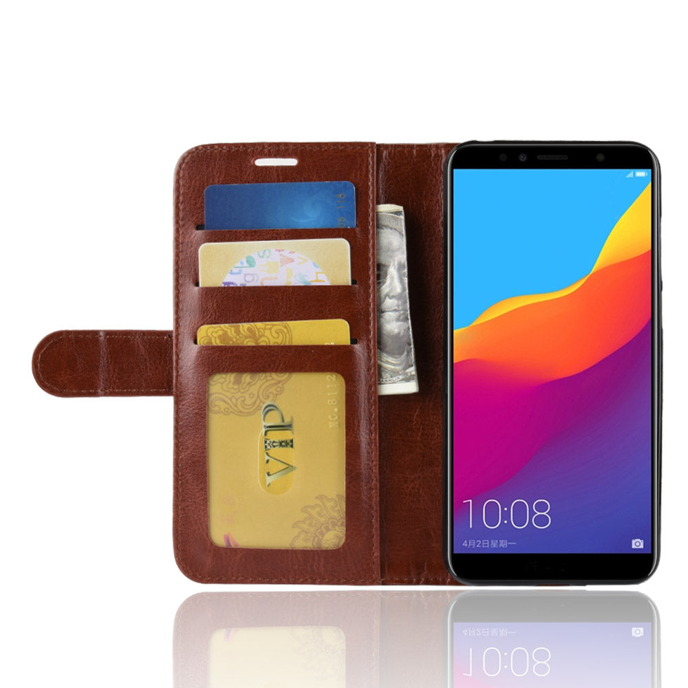 Crazy Horse Leather Stand Phone Case for Huawei Honor 7A (with Fingerprint Sensor)/Honor 7A Pro/Enjoy 8e