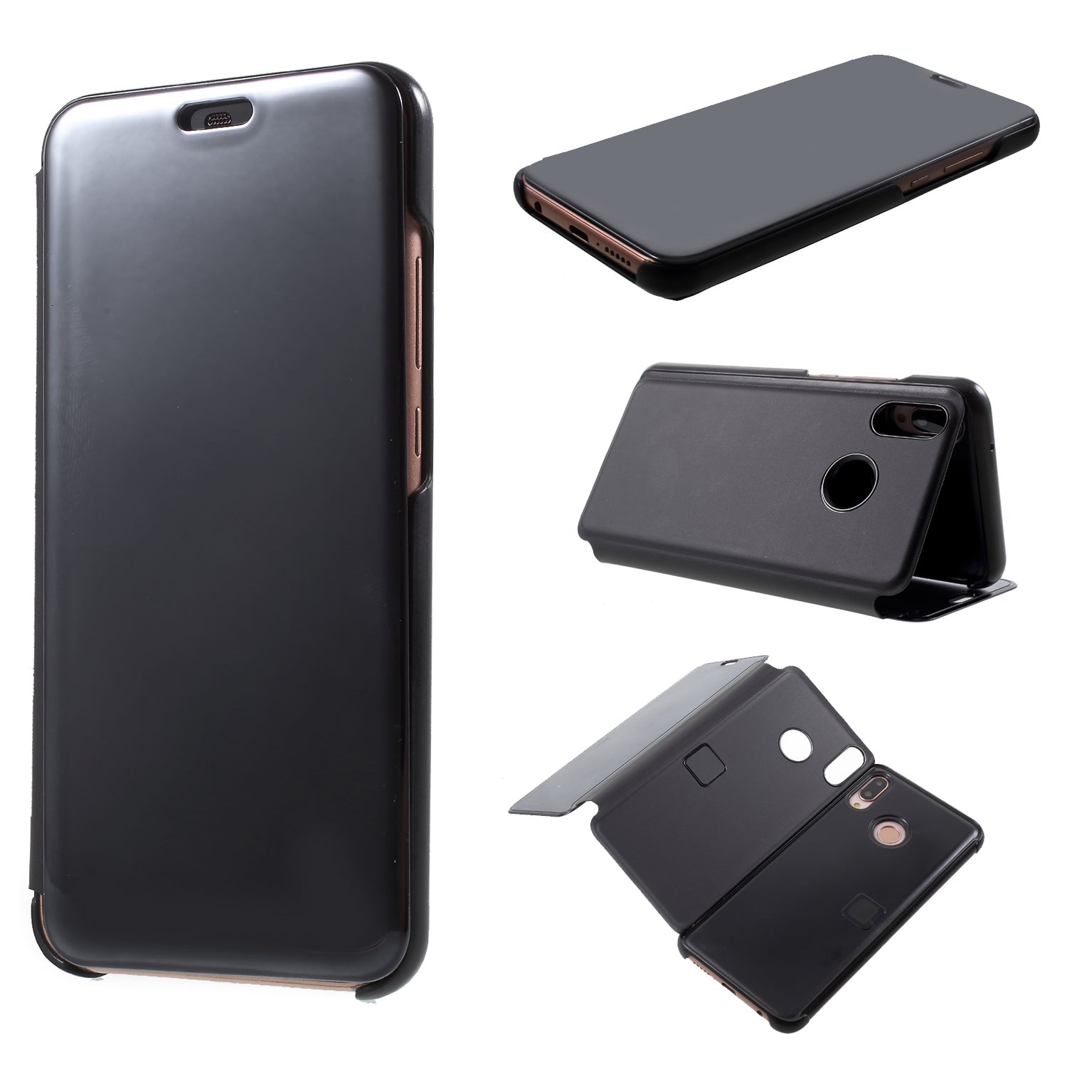 Plated Mirror Surface Leather Stand Cell Phone Case for Huawei P20 Lite / Nova 3e (China)