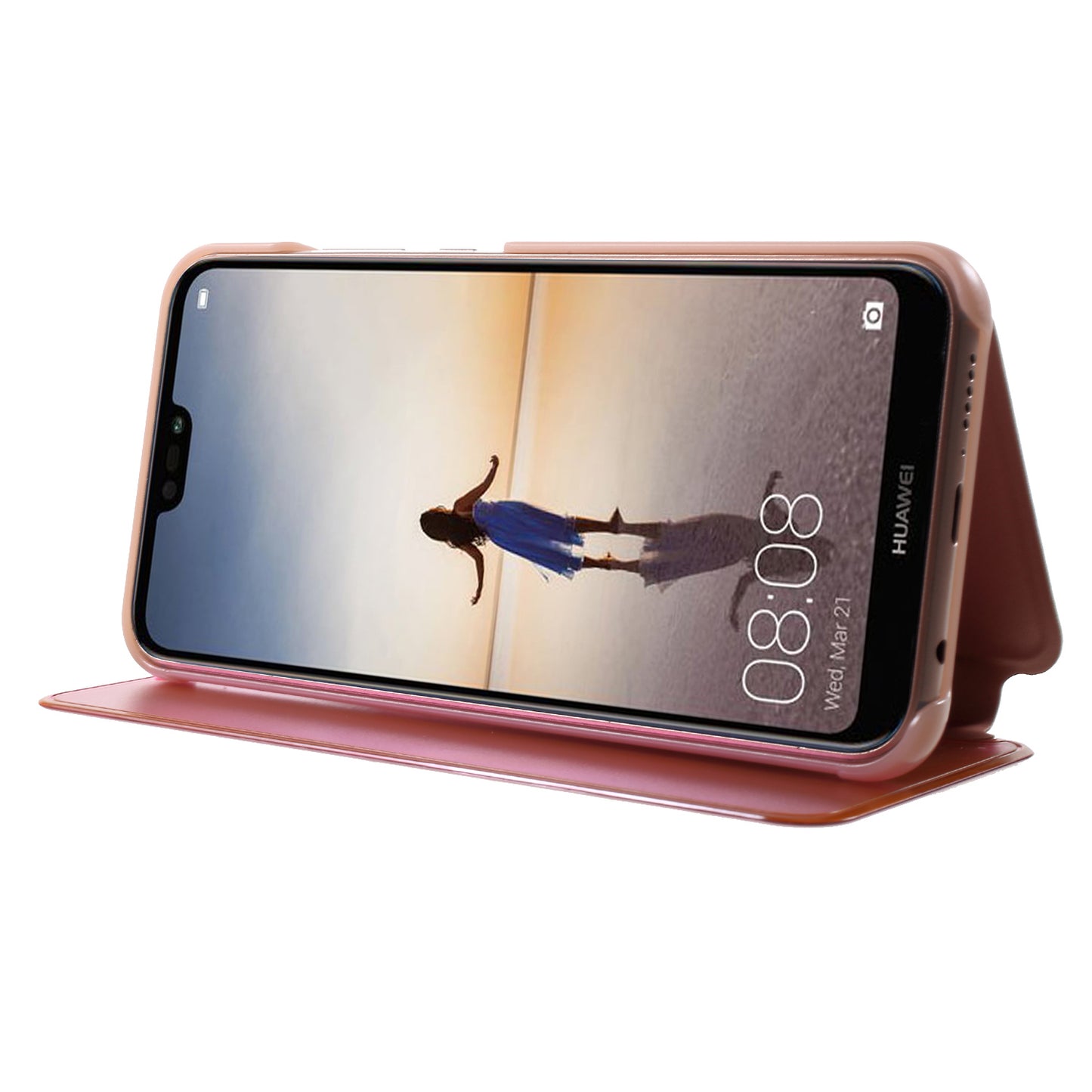 Plated Mirror Surface Leather Stand Cell Phone Case for Huawei P20 Lite / Nova 3e (China)