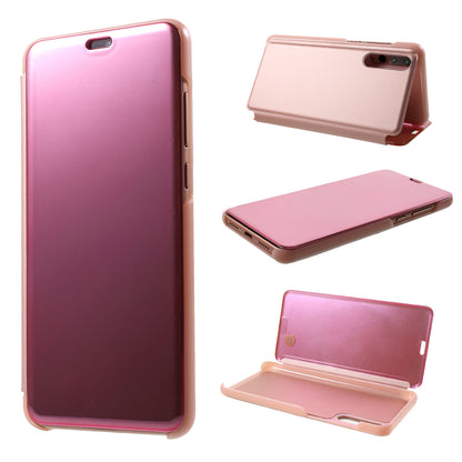 Plated Mirror Surface Leather Stand Mobile Flip Case for Huawei P20 Pro