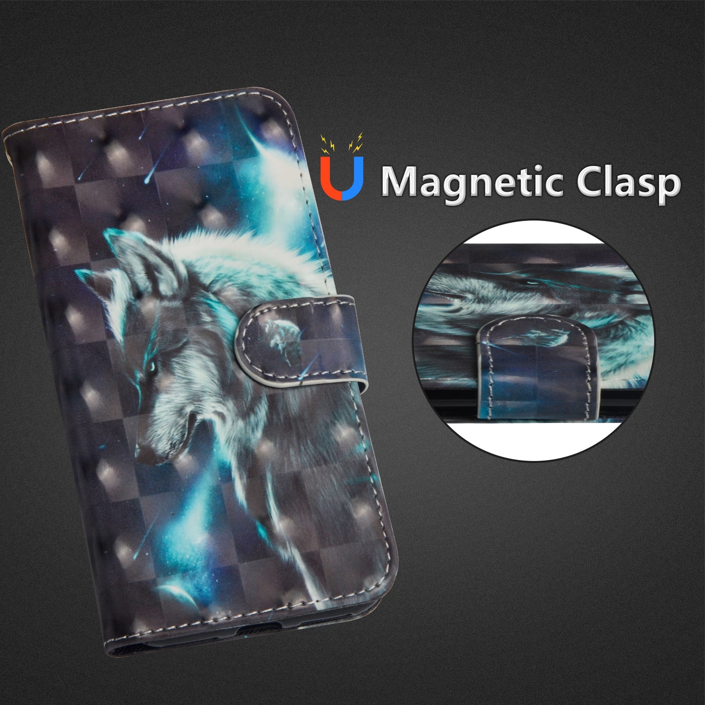 Pattern Printing Leather Wallet Cover for Huawei P20 Lite / Nova 3e