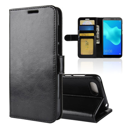 Crazy Horse Wallet Leather Mobile Phone Shell for Huawei Y5 Prime (2018)