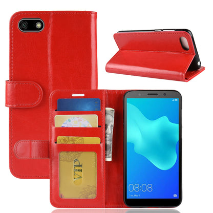 Crazy Horse Wallet Leather Mobile Phone Shell for Huawei Y5 Prime (2018)