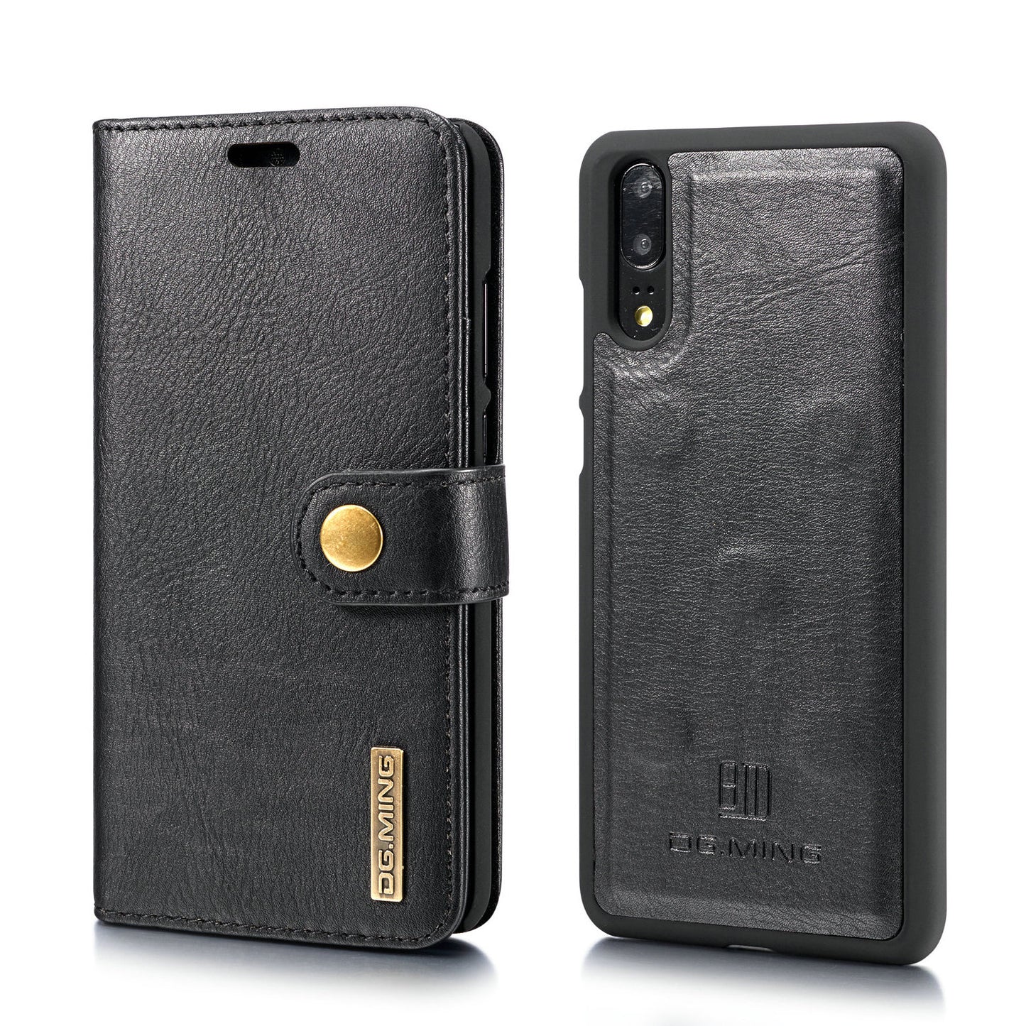 DG.MING For Huawei P20 Protective Phone Case Detachable 2 in 1 Leather Shell Shockproof Flip Cover with Wallet