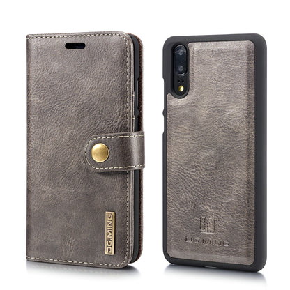 DG.MING For Huawei P20 Protective Phone Case Detachable 2 in 1 Leather Shell Shockproof Flip Cover with Wallet